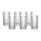 Jogo C/6 Copos Graffiato Com Borda Dourada Long Drink 420ml