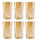 Jogo C/ 6 Copos Long Drink de Vidro Dublin Âmbar 360ml Drinks Bebidas