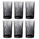 Jogo C/ 6 Copos Long Drink de Vidro Dublin Cinza 360ml Drinks Bebidas
