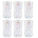 Jogo C/ 6 Copos Long Drink de Vidro Dublin Rainbow 360ml Drinks Bebidas