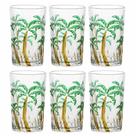 Jogo C/ 6 Copos Palm Tree Alto Relevo 350ml Mesa Posta Bebidas Água Suco Jogo C/ 6 Copos Palm Tree Alto Relevo 350ml Mesa Posta Bebidas Água Suco