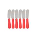 JOGO C/6 MINI ESPÁTULAS P/ PATÊ GELÉIA INOX - Vermelho