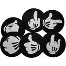 Jogo C/ 6 Porta Copo Borracha Escorredor Bolacha Hands