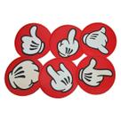 Jogo C/ 6 Porta Copo Borracha Escorredor Bolacha Hands