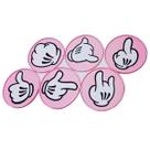 Jogo C/ 6 Porta Copo Borracha Escorredor Bolacha Hands