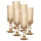 Jogo C/ 6 Taças de Champanhe Versalhes Âmbar 160ml Luxo Espumante Champagne