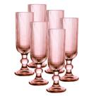 Jogo C/ 6 Taças de Champanhe Versalhes Rosa 160ml Luxo Espumante Champagne