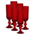 Jogo C/ 6 Taças de Champanhe Versalhes Rubi 160ml Luxo Espumante Champagne