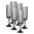 Jogo C/ 6 Taças de Champanhe Versalhes Titânio 160ml Luxo Espumante Champagne