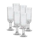 Jogo C/ 6 Taças de Champanhe Vidro Pérola Rainbow 160ml Mesa Posta Champangne Espumante