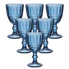 Jogo c/6 taças de vidro 360ml madrid azul cl tcvi103 Jogo c/6 taças de vidro 360ml madrid azul cl tcvi103