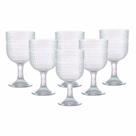 Jogo C/ 6 Taças de Vidro Pérola Rainbow 390ml Mesa Posta Bebidas Água Suco