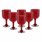 Jogo C/ 6 Taças de Vidro Pérola Rubi 390ml Mesa Posta Bebidas Água Suco
