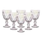 Jogo C/ 6 Taças Diamond Rainbow 260ml Mesa Posta Bebidas Água Suco