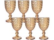 Jogo c/6 Taças para Água Roman 345ml, Vidro, Âmbar -