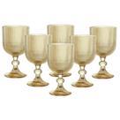 Jogo C/ 6 Taças Versalhes Âmbar 390ml Mesa Posta Bebidas Água Suco
