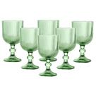 Jogo C/ 6 Taças Versalhes Verde 390ml Mesa Posta Bebidas Água Suco
