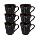 Jogo C/ 6 Xícaras De Porcelana Envelhecidas Coffee 120ml