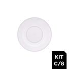 Jogo c/8 Pratos Raso de Melamina Basic Branco 25cm Lyor