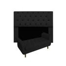 Jogo Cabeceira Mirage Com Recamier Grécia Casal 140 cm Corano Preto - INCASA DECORR Jogo Cabeceira Mirage Com Recamier Grécia Casal 140 cm Corano Preto - INCASA DECORR