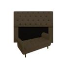 Jogo Cabeceira Mirage Com Recamier Grécia Solteiro 90 cm Corano Marrom - INCASA DECOR Jogo Cabeceira Mirage Com Recamier Grécia Solteiro 90 cm Corano Marrom - INCASA DECOR