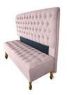 Jogo Cabeceira + Recamier Iza Capitone Para Cama Box Casal Super King 198 CM - Suede - Sv Decor