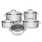 Jogo Caçarola Solar 4 Peças Cozi-vapore Aço Inox Tramontina
