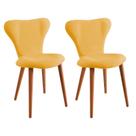 Jogo Cadeira Jacobsen Linho Amarelo 82x53x51 cm 2 Unidades