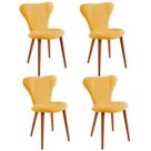 Jogo Cadeira Jacobsen Linho Amarelo 82x53x51cm 4 Unidades