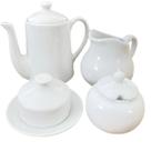 Jogo Café Chá Mesa Posta 4 pçs - Porcelana Branca legítima