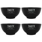 Jogo Café Da Manhã Açaí De Porcelana Preto Tasty 440ml - 4 Unidades Hauskraft