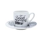 Jogo Café Da Manhã Xícaras & Pires Good Morning 80ml Coffee - 6 Pares