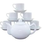 Jogo Café e Chá Mesa Posta 13 peças - Bule Chaleira 830ML + kit 6 xícaras café/chá hotel 200ml empilháveis c/ pires Jogo Café e Chá Mesa Posta 13 peças - Bule Chaleira 830ML + kit 6 xícaras café/chá hotel 200ml empilháveis c/ pires