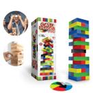Jogo Caiu Perdeu PRO 45 Peças Plástico Colorido C/ Roleta Torre PAIS E FILHOS Jenga Jogos de Tabuleiro Passatempo Infantil Brinquedos