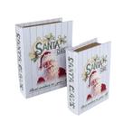 Jogo Caixa Livro Decorativo Porta Objetos MDF Santa Claus Papai Noel 2 Unidades - Magizi