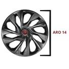 Jogo Calota 4un Aro 14 Esportiva Ds4 Grafite Fiat Universal