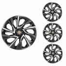 Jogo Calota Aro 13 DS4 Black Silver Universal + Emblema Resinado Chevrolet GM