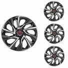 Jogo Calota Aro 13 DS4 Black Silver Universal + Emblema Resinado Fiat