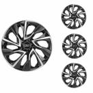 Jogo Calota Aro 13 DS4 Black Silver Universal + Emblema Resinado Hyundai