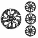 Jogo Calota Aro 13 DS4 Black Silver Universal + Emblema Resinado Nissan