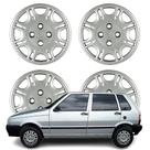 Jogo Calota Aro 13 Fiat Uno Smart 2001 Cubo Baixo Prata