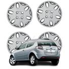 Jogo Calota Aro 13 Ford KA 2011 até 2012 Cubo Baixo Prata