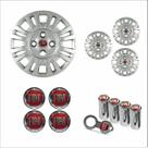 Jogo Calota Aro 13 Uno Fire 2004 2005 Fiat + Emblema Resinado + Tampa Ventil Antifurto