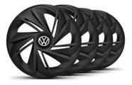 Jogo Calota Aro 14 Esportiva Nitro Vw Voyage Gol Preta Fosca