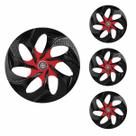 Jogo Calota Aro 14 Evolution Black Red Universal + Emblema Resinado Citroen