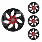 Jogo Calota Aro 14 Evolution Black Red Universal + Emblema Resinado Ford