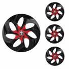 Jogo Calota Aro 14 Evolution Black Red Universal + Emblema Resinado Renault
