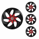 Jogo Calota Aro 14 Evolution Black Red Universal + Emblema Resinado Volkswagen