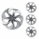 Jogo Calota Aro 14 Evolution Silver Graphite Universal + Emblema Resinado Ford