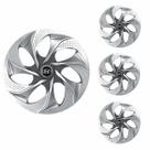 Jogo Calota Aro 14 Evolution Silver Graphite Universal + Emblema Resinado Hyundai